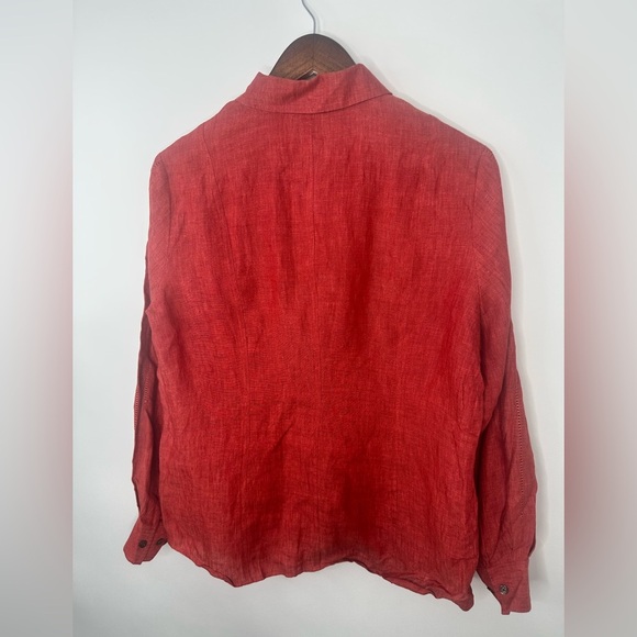 VTG Marshall Field's 100% Linen  womens sz 8 long sleeve collared blouse - Picture 7 of 14